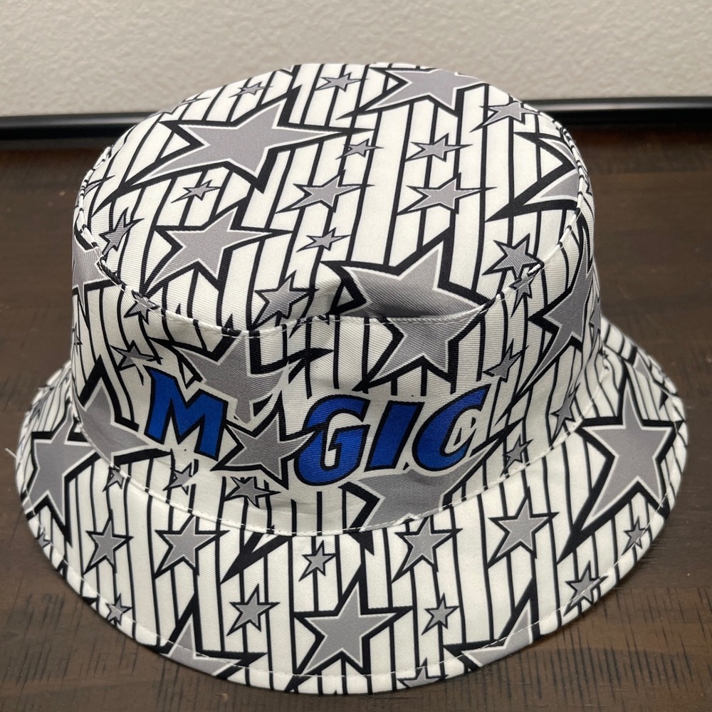 Orlando Magic NBA Reversible Bucket Hat Blue White Pinstripe Stars Sun Hat
